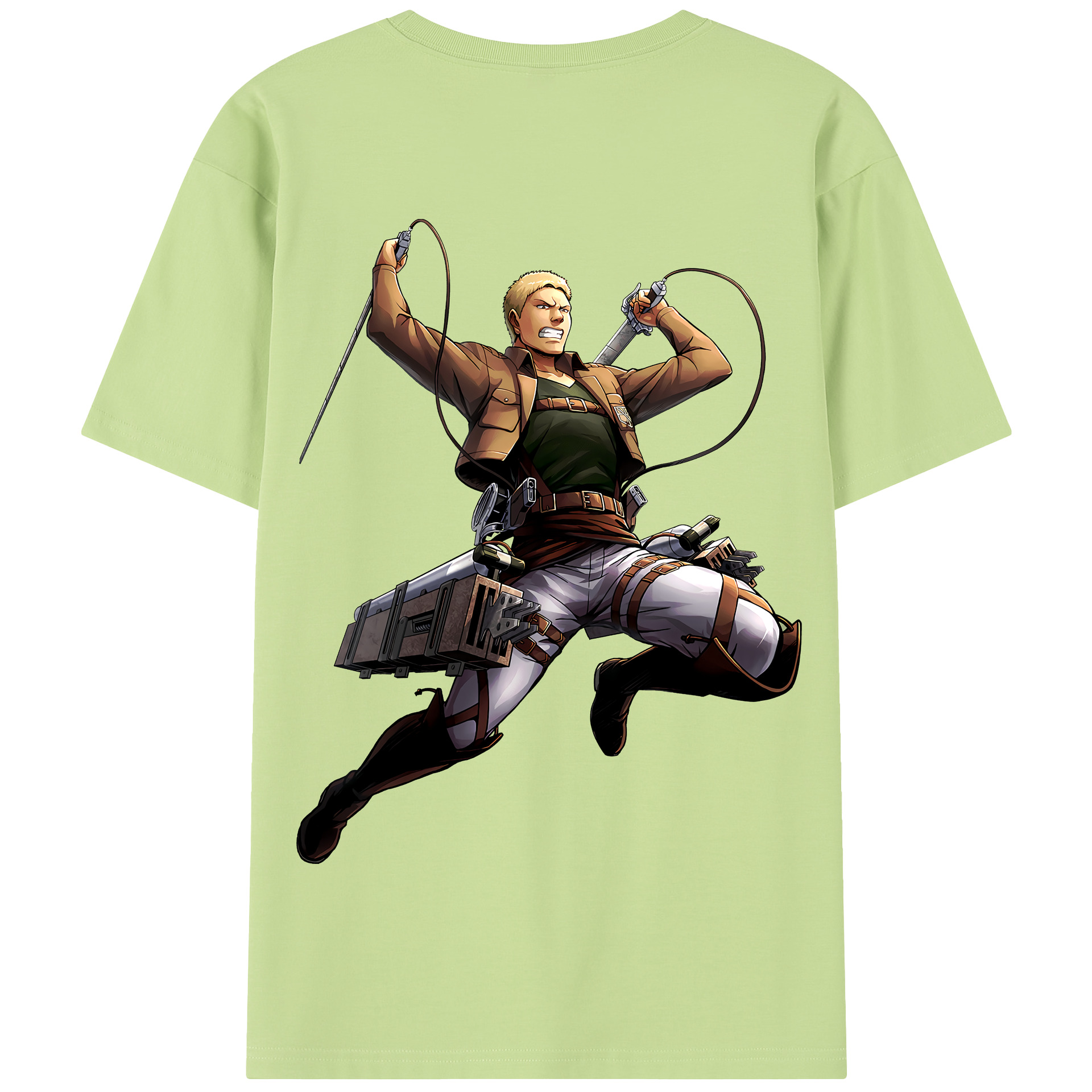 （画像用） 進撃の巨人 ライナー・ブラウン Attack on Titan Reiner Braun 綿100％半袖Tシャツ（背面プリント）